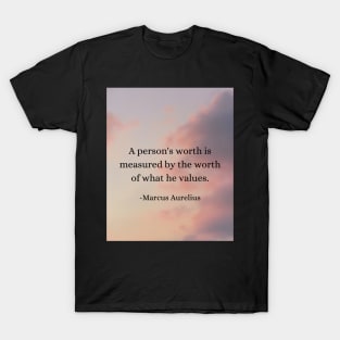 Marcus Aurelius: Your Worth Lies in Your Values T-Shirt